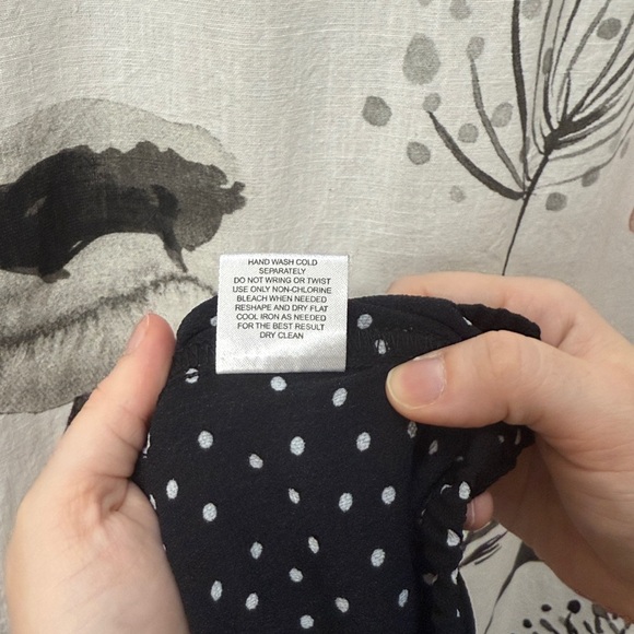 Women’s Hippie Rose Black and White Polka Dot Long Sleeve Blouse. Size Large - Picture 8 of 9